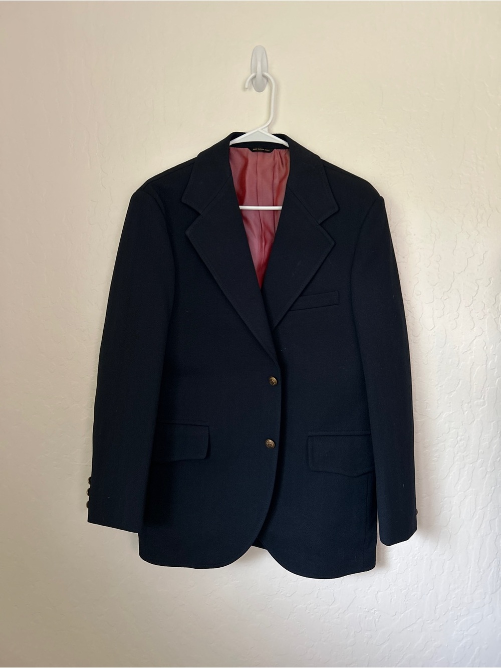 Men's Vintage Navy Blazer with Red Lining